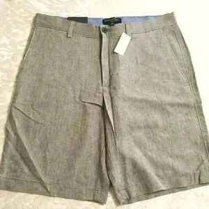 Banana Republic 10" Slim- Fit Linen Olive Herringbone Short